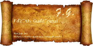 Fáth Gyöngyi névjegykártya