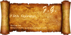 Fáth Gyöngyi névjegykártya